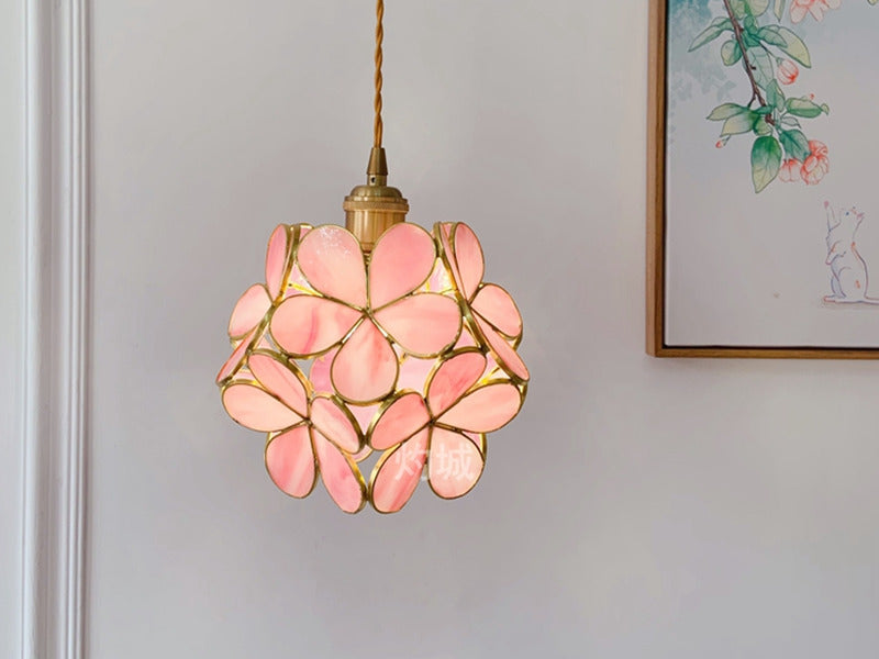 Pink Glass Pendant Light P139-Pink - Galaxy Lighting NZ