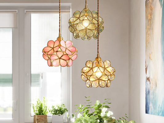 Glass Stylish Flower Pendant Bedside Light P139-Clear - Galaxy Lighting NZ