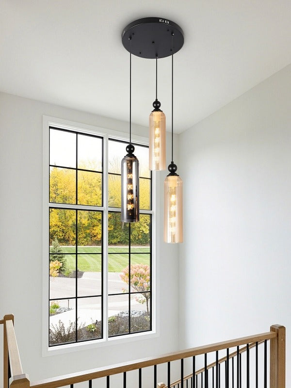 Vintage Style Glass Pendant Light P140-40cm - Galaxy Lighting NZ