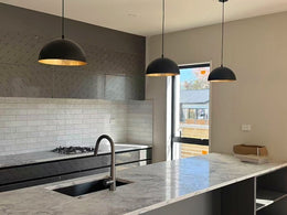 Black With Gold Color Interior Classic Pendant Light P145