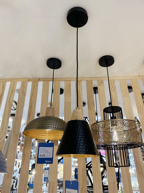 Vintage Black Lamshade Pendant Light P157-Black - Galaxy Lighting NZ
