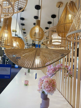 Rattan Pendant Light P161-60cm - Galaxy Lighting NZ