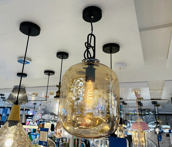 Amber Pendant Light P168-Amber