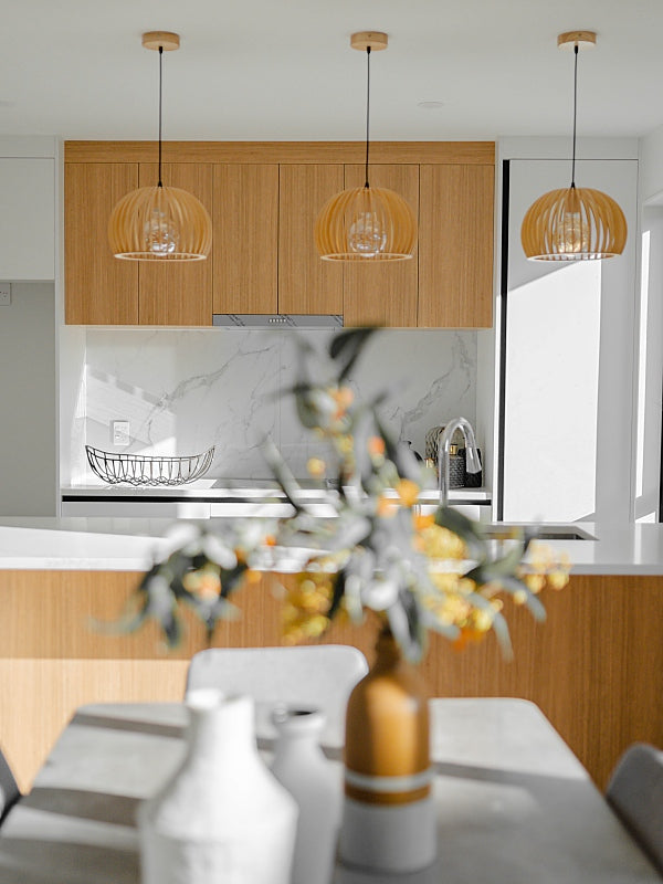 Wooden Pendant Light P178 - Galaxy Lighting NZ