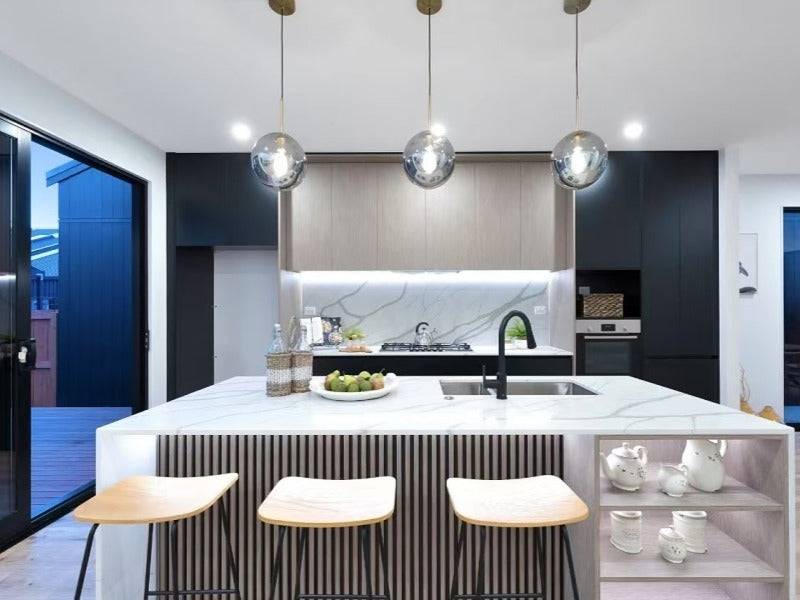 Stylish Amber Glass Pendant Light P180-25cm - Galaxy Lighting NZ