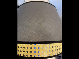 Rattan and Fabric Pendant Light P186 - Galaxy Lighting NZ