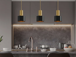 Black Pendant Light P187-72cm - Galaxy Lighting NZ