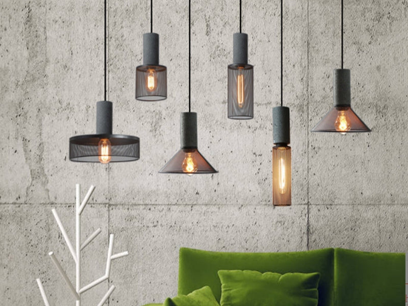 Concrete Pendant Light P182 - Galaxy Lighting NZ