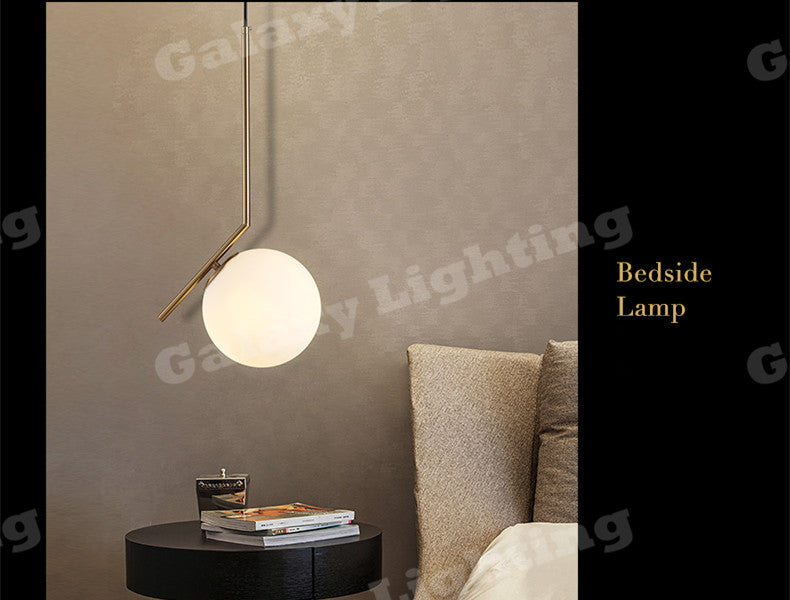 Gold Metal With Frosted Glass Modern Kitchen/Bedside Pendant Light P192-Gold - Galaxy Lighting NZ