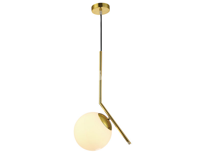 Gold Metal With Frosted Glass Modern Kitchen/Bedside Pendant Light P192-Gold - Galaxy Lighting NZ