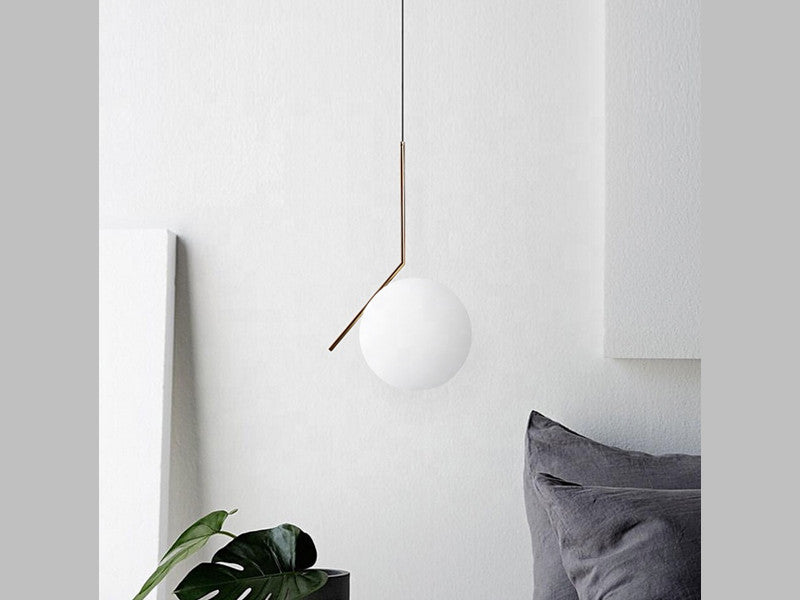 Gold Metal With Frosted Glass Modern Kitchen/Bedside Pendant Light P192-Gold - Galaxy Lighting NZ