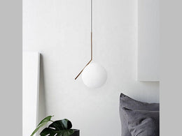 Gold Metal With Frosted Glass Modern Kitchen/Bedside Pendant Light P192-Gold - Galaxy Lighting NZ