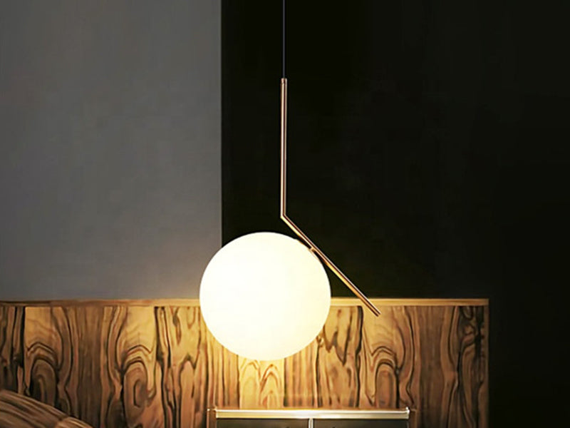 Gold Metal With Frosted Glass Modern Kitchen/Bedside Pendant Light P192-Gold - Galaxy Lighting NZ