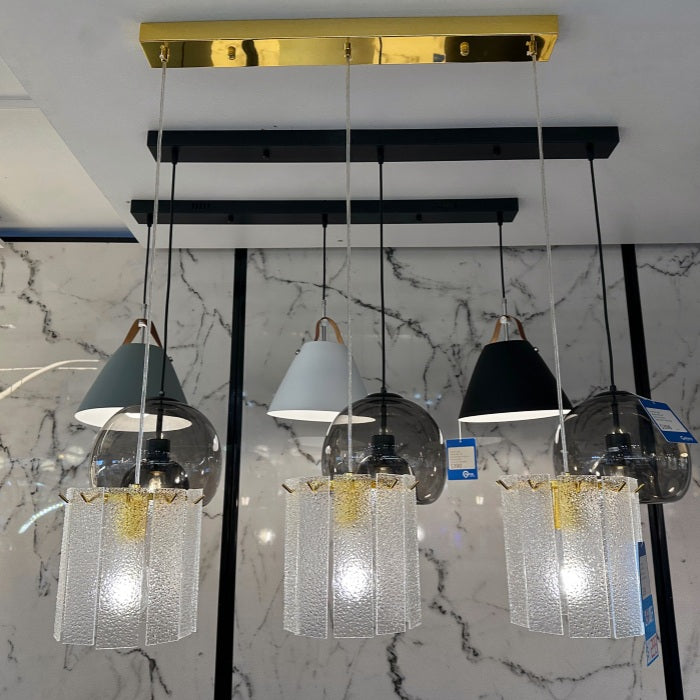 Frosted Crystal Glass Unique Pendant Light P196-80cm - Galaxy Lighting NZ