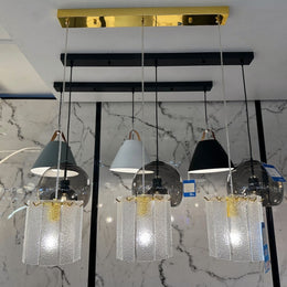 Frosted Crystal Glass Unique Pendant Light P196-80cm - Galaxy Lighting NZ