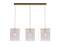 Frosted Crystal Glass Unique Pendant Light P196-80cm - Galaxy Lighting NZ