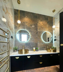 Slim Modern Gold Colour LED Pendant Bedside/Bathroom Feature Light P198 - Galaxy Lighting NZ
