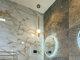 Slim Modern Gold Colour LED Pendant Bedside/Bathroom Feature Light P198 - Galaxy Lighting NZ