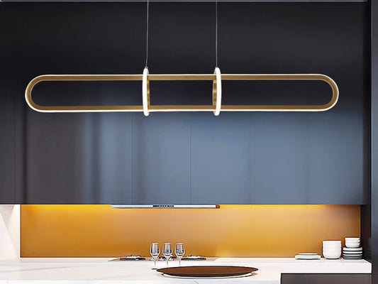 Gold Modern LED Bar Pendant Light P205-1.2M - Galaxy Lighting NZ