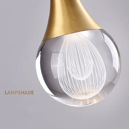 Modern Gold Colour LED Pendant Bedside/Bathroom Feature Light P208 - Galaxy Lighting NZ