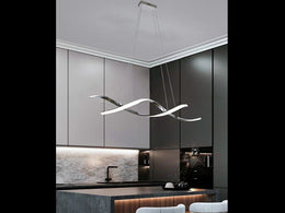 LED Pendant Kitchen Light Chrome Double Spiral Shape P210-1.1M - Galaxy Lighting NZ