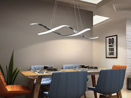 LED Pendant Kitchen Light Chrome Double Spiral Shape P210-1.1M - Galaxy Lighting NZ