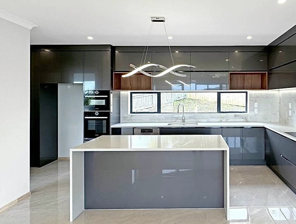 LED Pendant Kitchen Light Chrome Double Spiral Shape P210-1.1M - Galaxy Lighting NZ