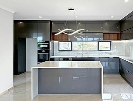 LED Pendant Kitchen Light Chrome Double Spiral Shape P210-1.1M - Galaxy Lighting NZ