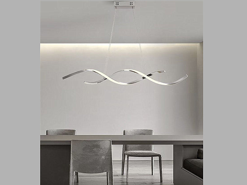 LED Pendant Kitchen Light Chrome Double Spiral Shape P210-1.1M - Galaxy Lighting NZ