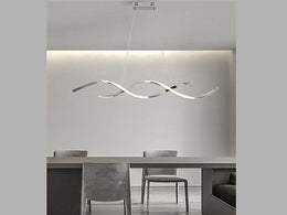 LED Pendant Kitchen Light Chrome Double Spiral Shape P210-1.1M - Galaxy Lighting NZ