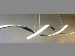 LED Pendant Kitchen Light Chrome Double Spiral Shape P210-1.1M - Galaxy Lighting NZ
