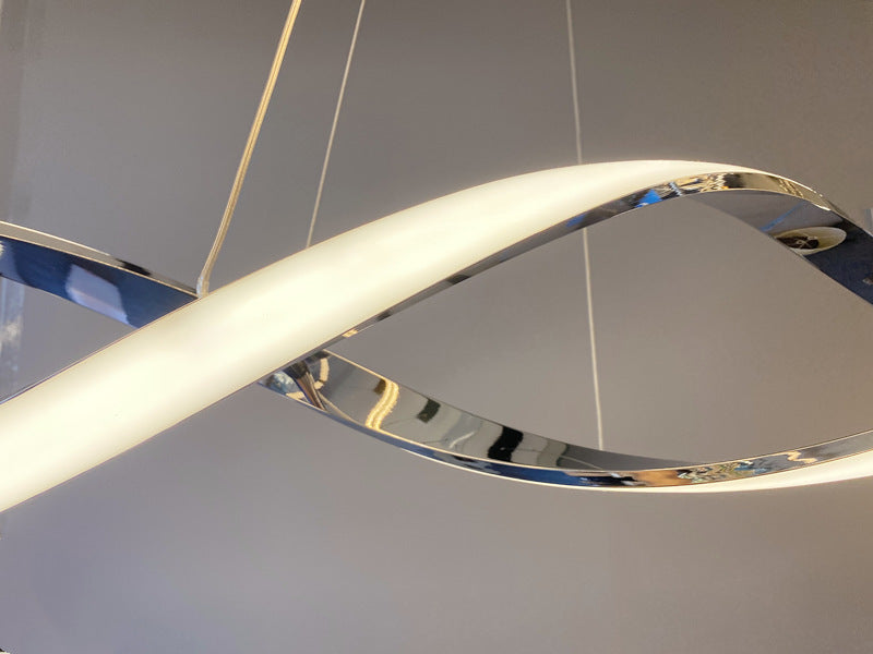 LED Pendant Kitchen Light Chrome Double Spiral Shape P210-1.1M - Galaxy Lighting NZ