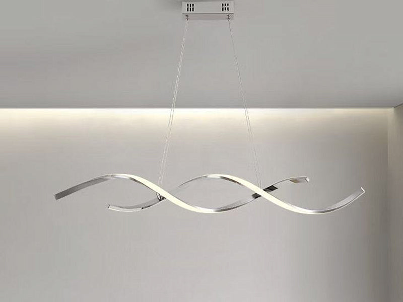 LED Pendant Kitchen Light Chrome Double Spiral Shape P210-1.1M - Galaxy Lighting NZ