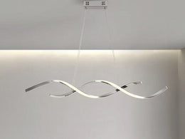 LED Pendant Kitchen Light Chrome Double Spiral Shape P210-1.1M - Galaxy Lighting NZ