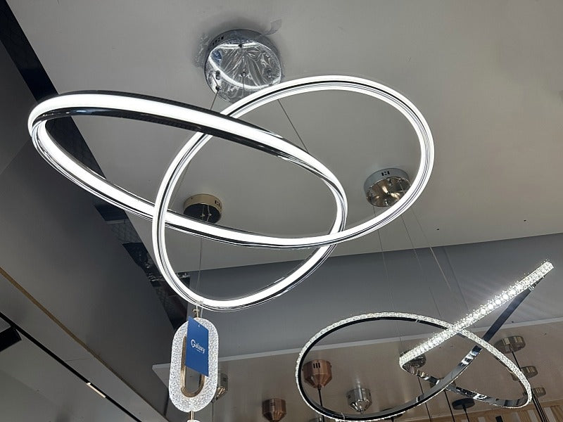 LED Chrome Colour Pendant Light P235-60cm - Galaxy Lighting NZ