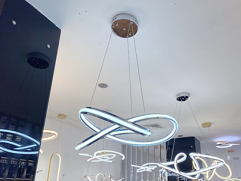 LED Chrome Colour Pendant Light P235-60cm - Galaxy Lighting NZ