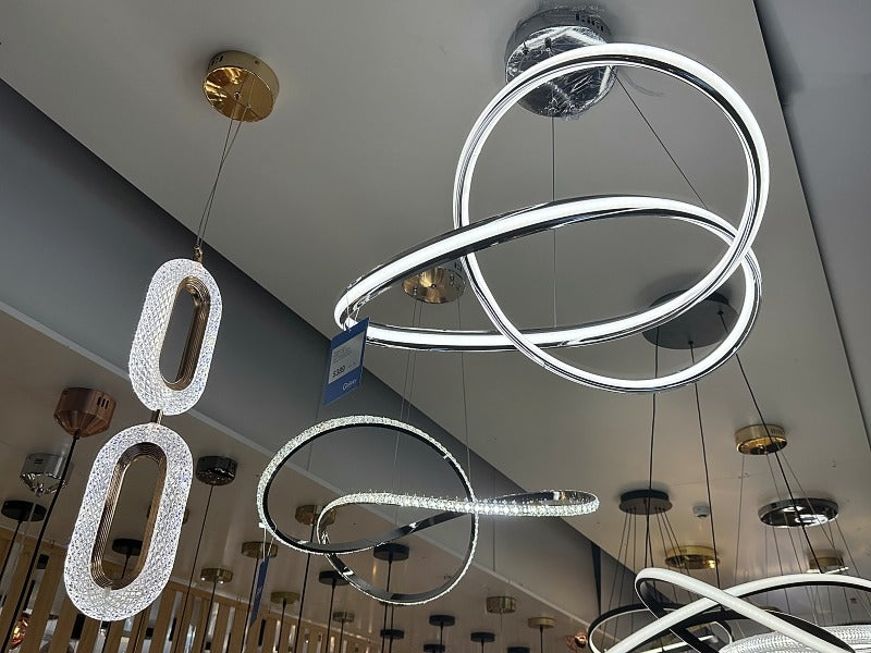LED Chrome Colour Pendant Light P235-60cm - Galaxy Lighting NZ
