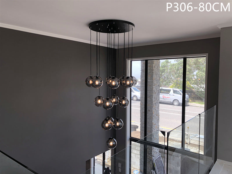 Smoky Grey Drop Light D306-80cm , Two Sizes - Galaxy Lighting NZ