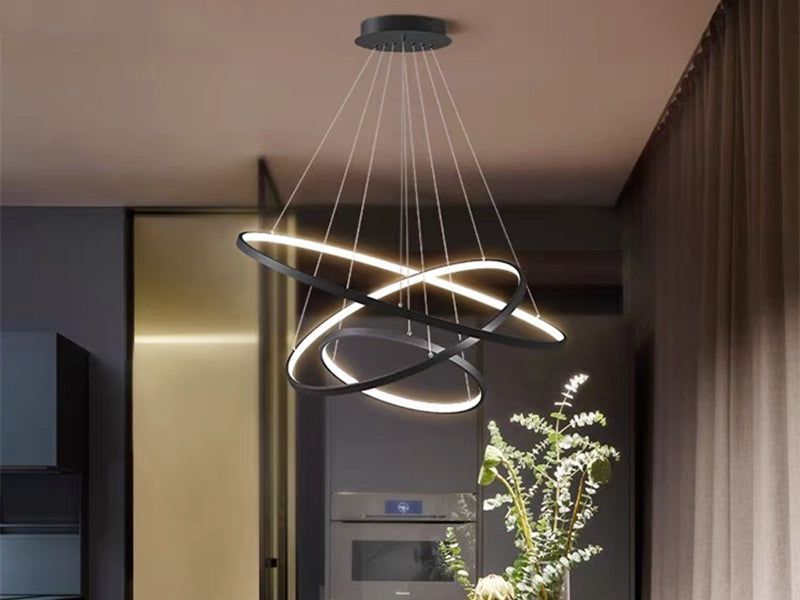 Modern LED Pendant Light P307-Black-80cm - Galaxy Lighting NZ