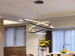 Modern LED Pendant Light P307-Black-80cm - Galaxy Lighting NZ