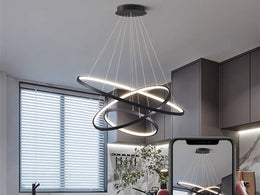 Modern LED Pendant Light P307-Black-80cm - Galaxy Lighting NZ