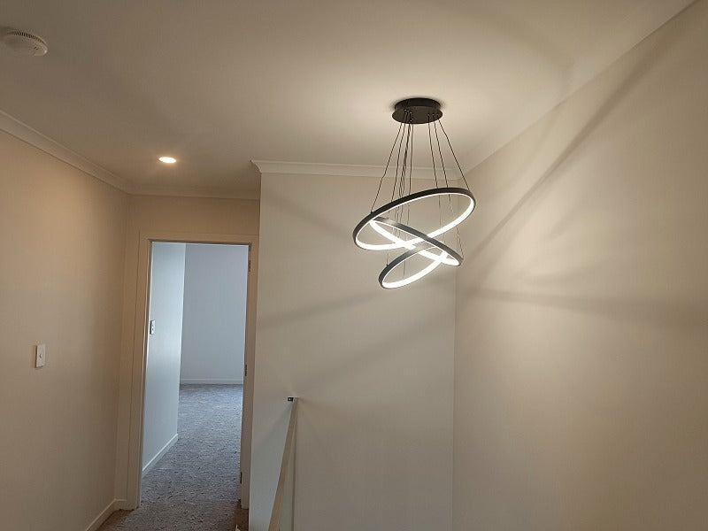 Modern LED Pendant Light, Two Sizes P307-Black-50cm - Galaxy Lighting NZ