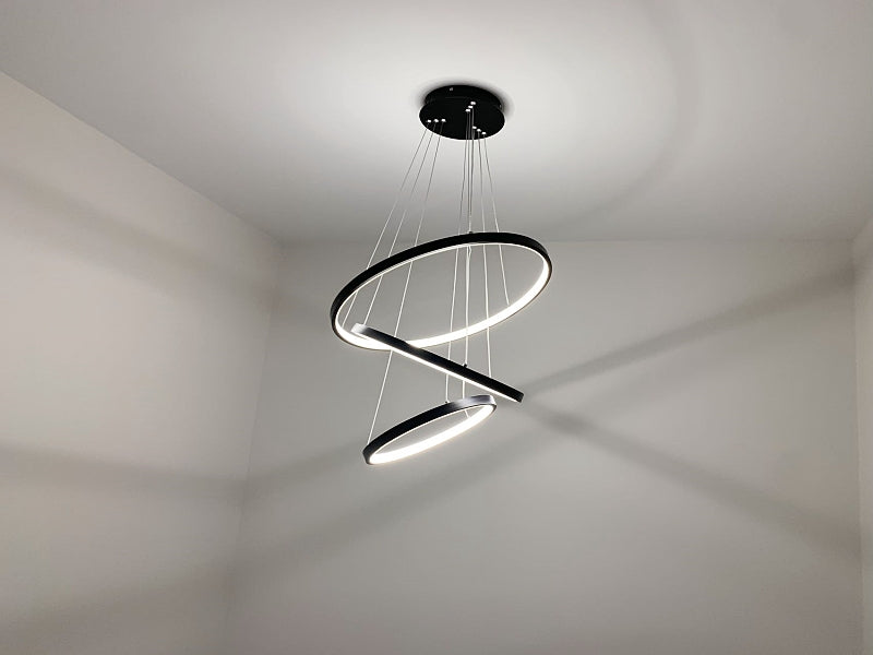 Modern LED Pendant Light, Two Sizes P307-Black-50cm - Galaxy Lighting NZ