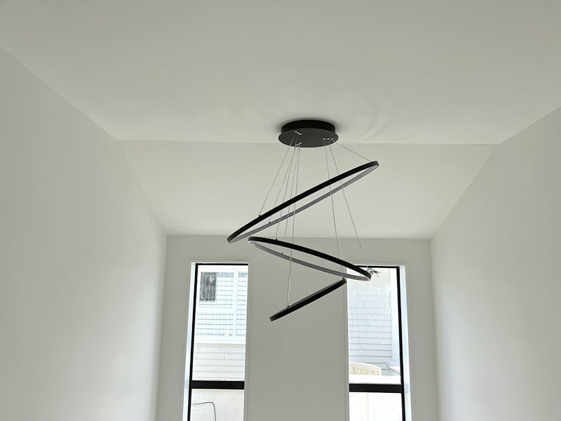 Modern LED Pendant Light, Two Sizes P307-Black-50cm - Galaxy Lighting NZ