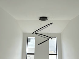 Modern LED Pendant Light, Two Sizes P307-Black-50cm - Galaxy Lighting NZ