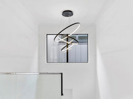 Modern LED Pendant Light, Two Sizes P307-Black-50cm - Galaxy Lighting NZ
