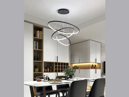 Modern LED Pendant Light, Two Sizes P307-Black-50cm - Galaxy Lighting NZ