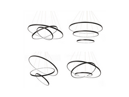 Modern LED Pendant Light P307-Black-80cm - Galaxy Lighting NZ
