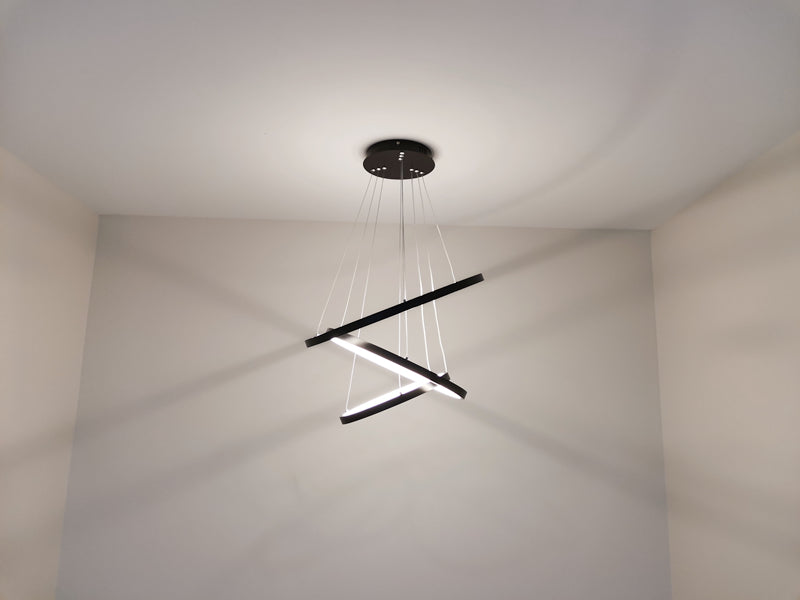 Modern LED Pendant Light, Two Sizes P307-Black-50cm - Galaxy Lighting NZ