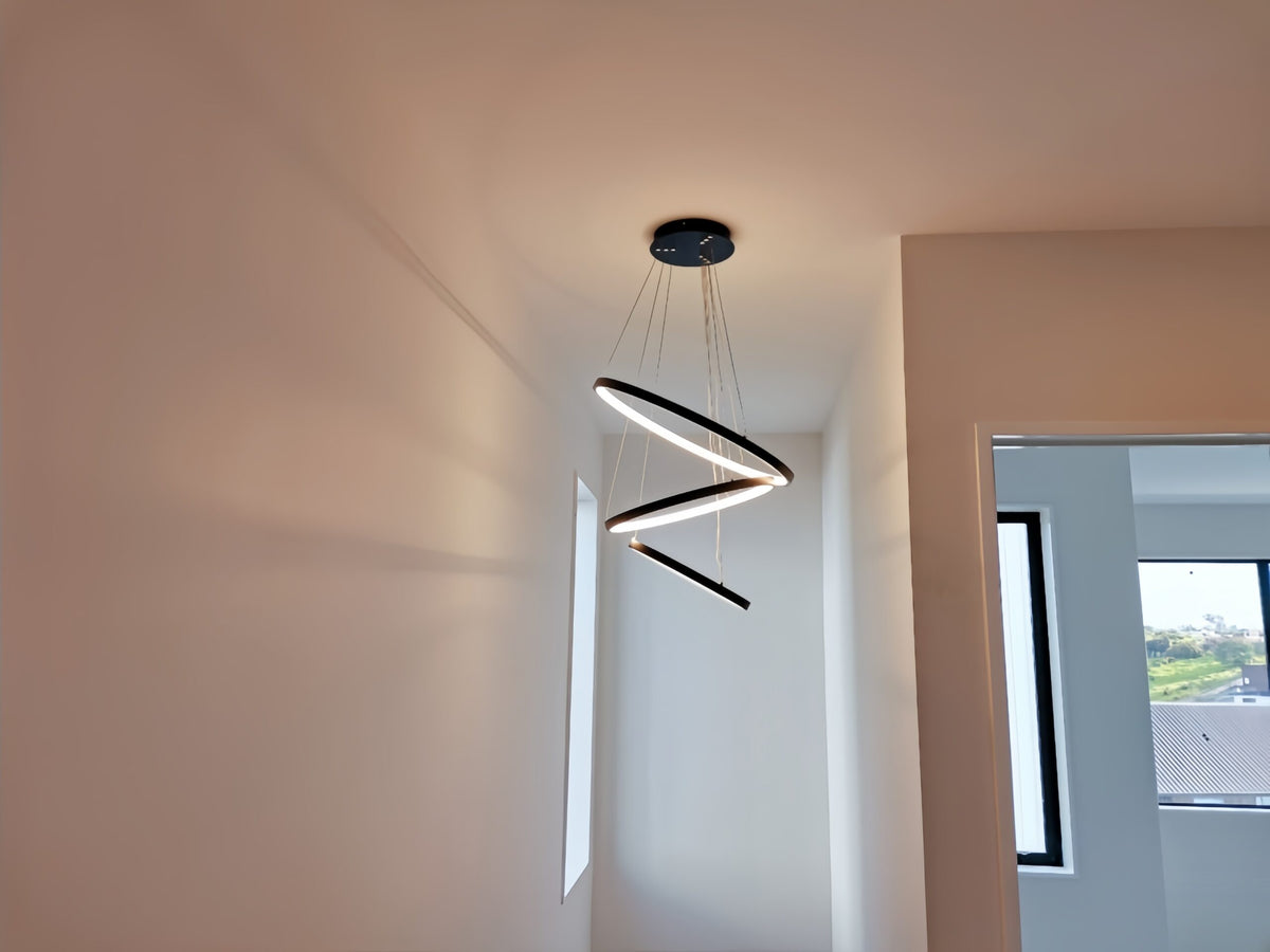 Modern LED Pendant Light, Two Sizes P307-Black-50cm